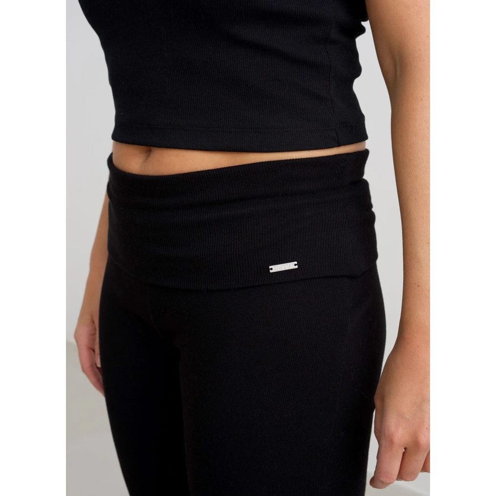 Aim'n Geribbelde Petite Loungebroek Black Dames