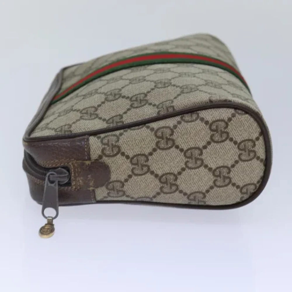 Gucci Vintage Pre-owned Leather clutches Beige Dames