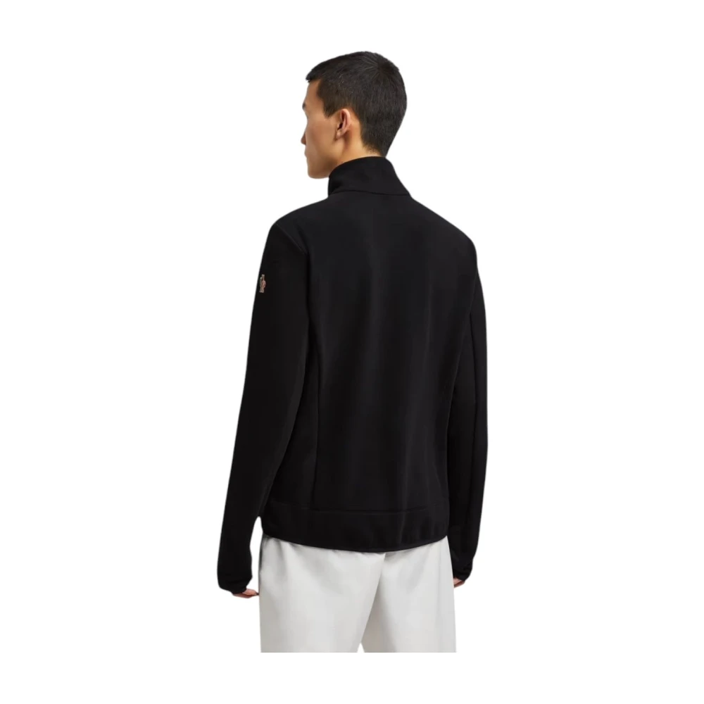 Moncler Zwarte Half-Zip Fleece Sweatshirt Black Heren