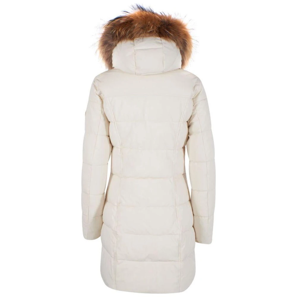 YES ZEE Gewatteerde Softshell Jas met Bont Capuchon White Dames