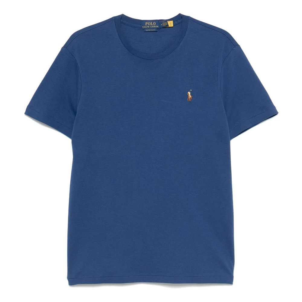 Polo Ralph Lauren Geborduurde Slim Fit Katoenen T-shirt Blue Heren