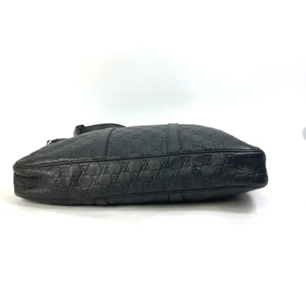 Gucci Vintage Pre-owned Leather gucci-bags Gray Heren