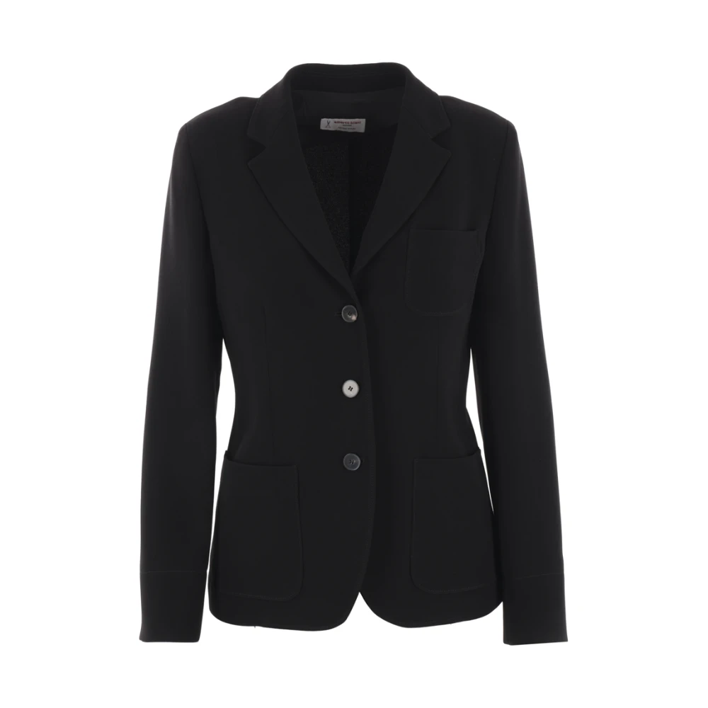 Alberto Biani Zwarte Stretch Cady Jas Black Dames