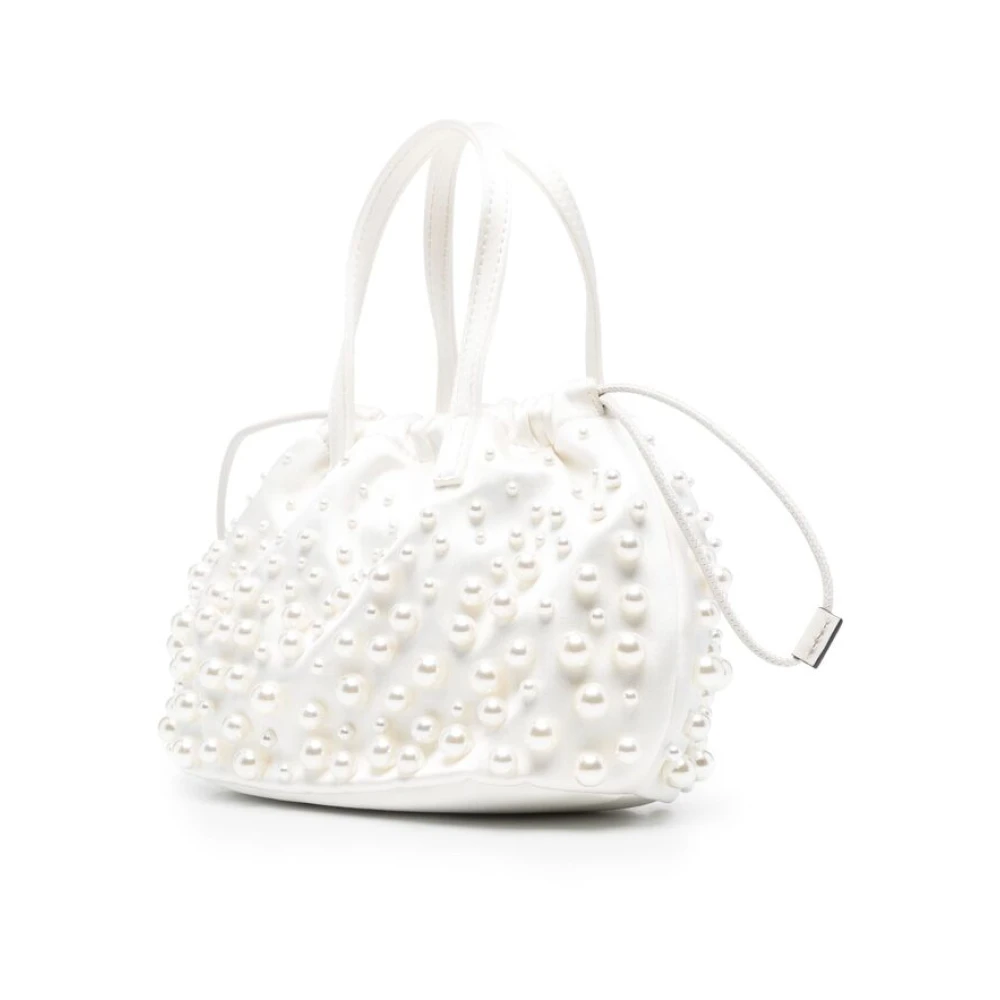 Anya Hindmarch Stijlvolle Witte Trekkoordtas met Logo White Dames