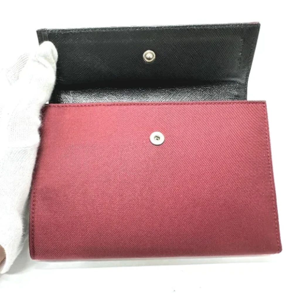 Prada Vintage Pre-owned Leather wallets Red Dames