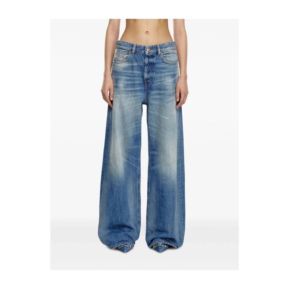 Diesel Elegante katoenen broek voor vrouwen Blue Dames