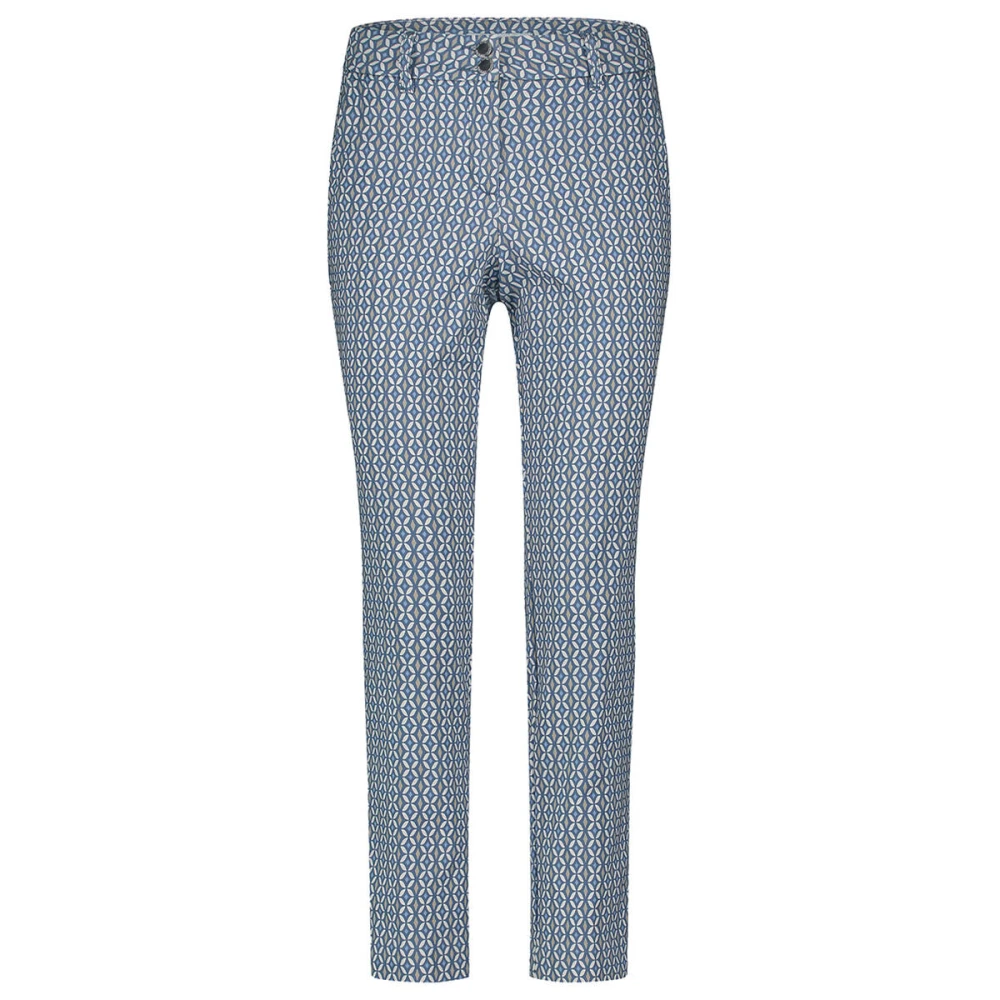 Red Button Fancy Tile Stijlvolle Broek Blue Dames