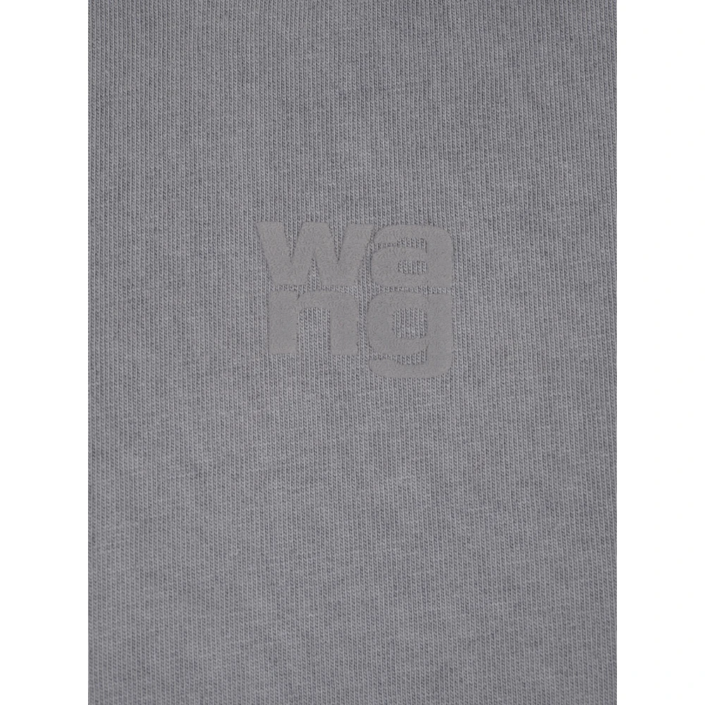 alexander wang Essential Puff Logo Bound Neck Shirt Gray Dames