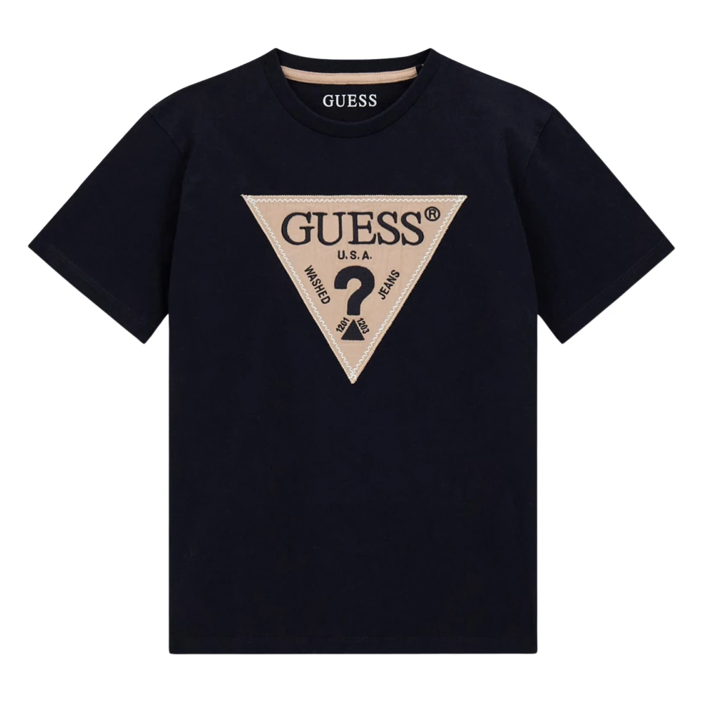 Guess Boys Blue Kids Short Sleeve T-Shirts, 8 Y, Logo Print T-Shirt