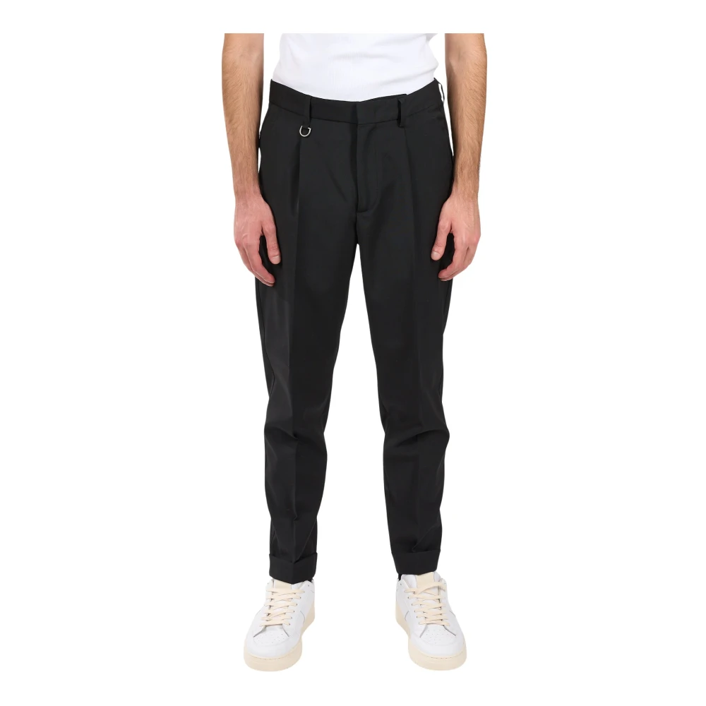 Paolo Pecora Wollen Plooirok Broek Black Heren