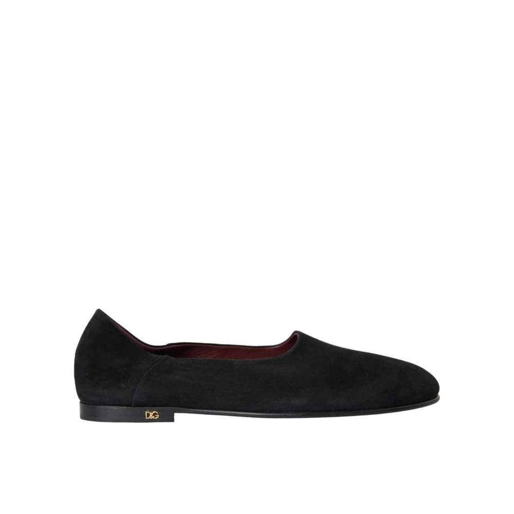 Dolce & Gabbana Men's Black Loafers, 5 1/2 Uk, Suede Formal Loafers