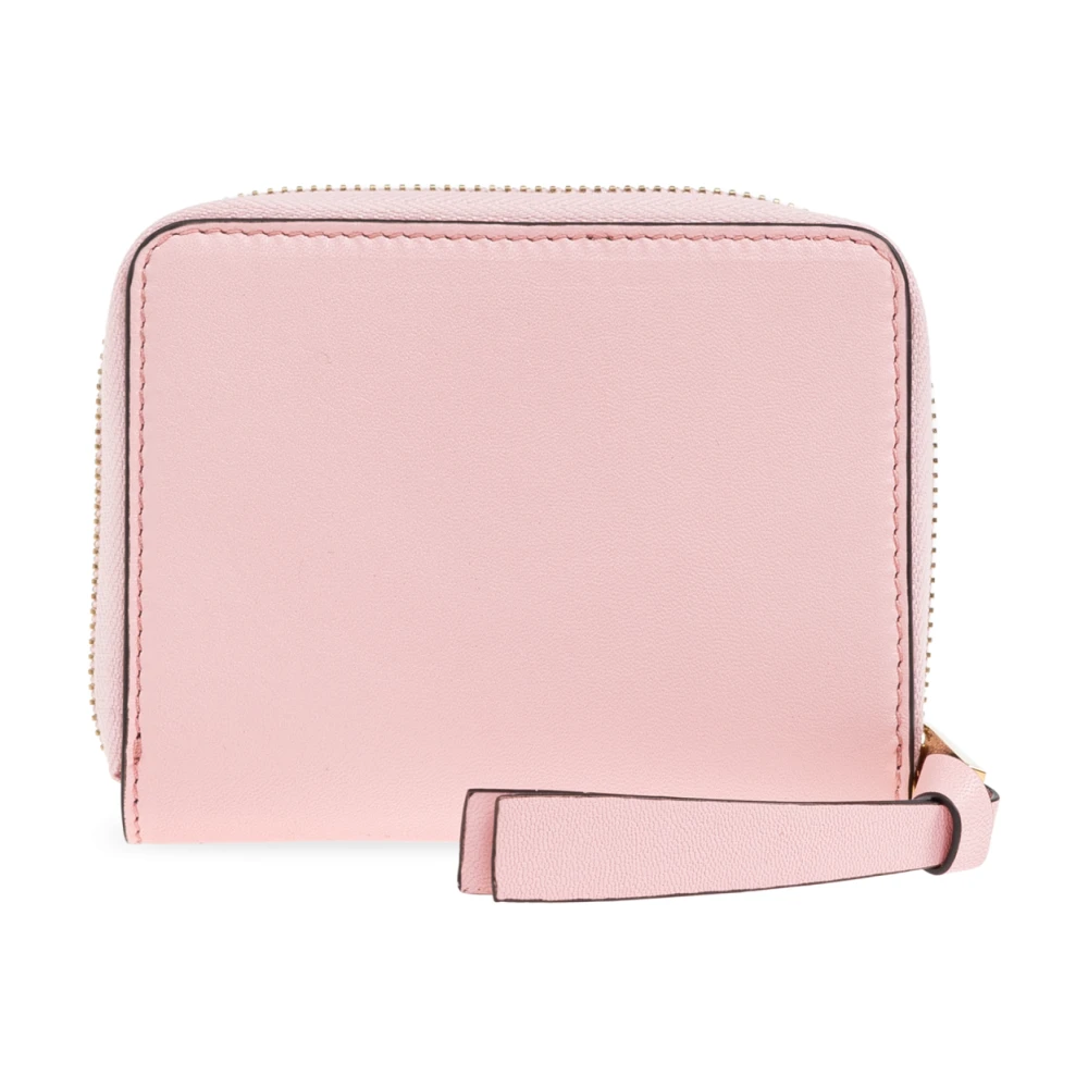 Versace Leren portemonnee met logo Pink Dames