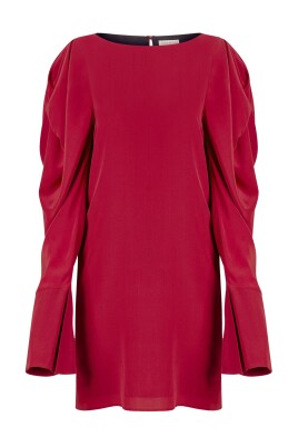 ruched-sleeve-mini-dress