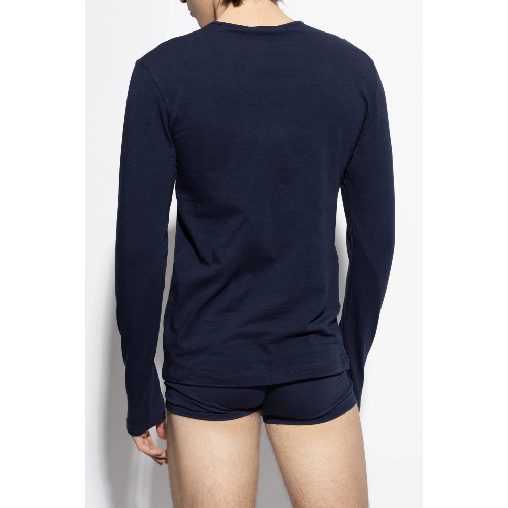 Versace Lange mouw hemd Blue Heren