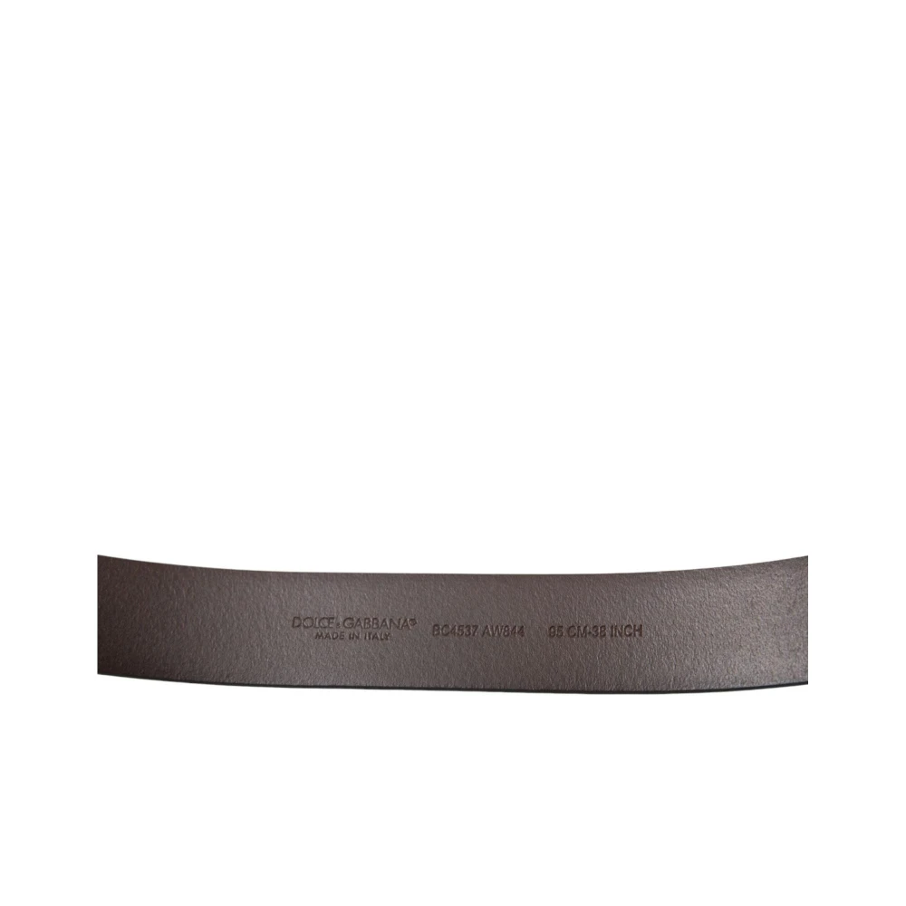 Dolce & Gabbana Gouden Gesp Leren Riem Stijlvolle Mannen Brown Heren