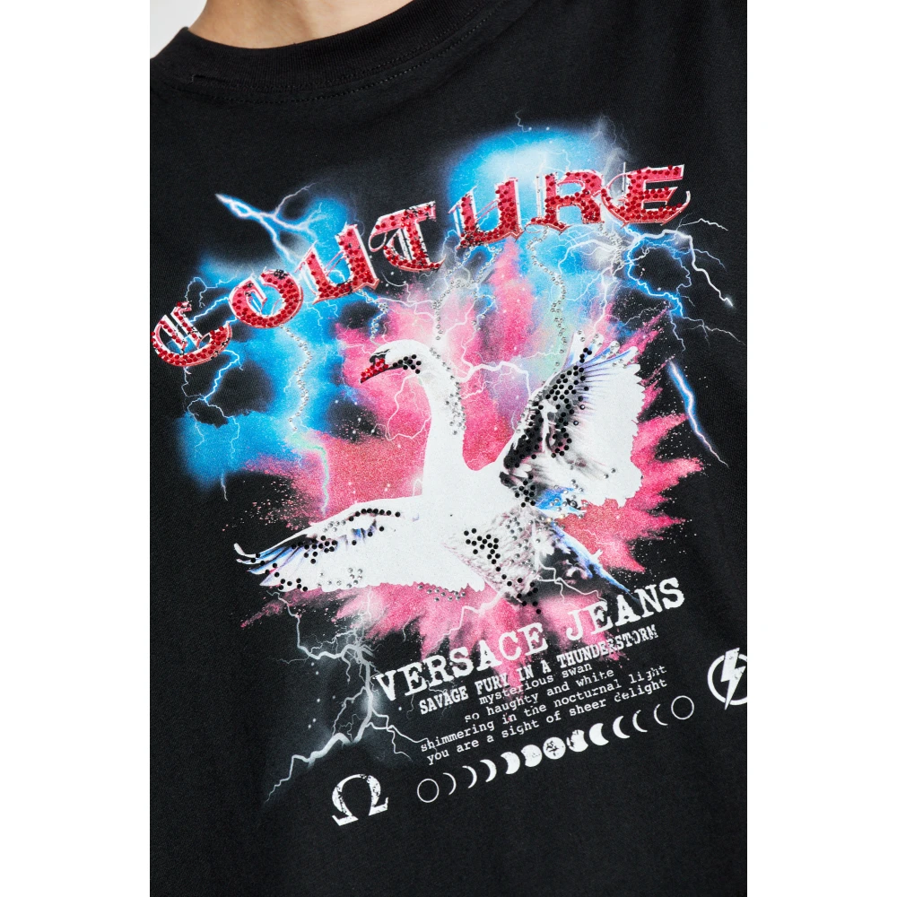 Versace Jeans Couture T-shirt met print Black Dames