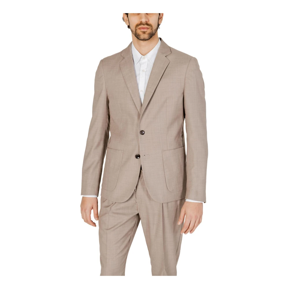 Antony Morato Beige Knoopsluiting Blazer met Zakken Beige Heren