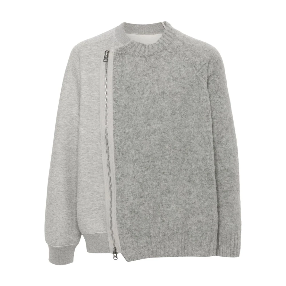 Sacai Grijze Wol Paneljas Gray Heren