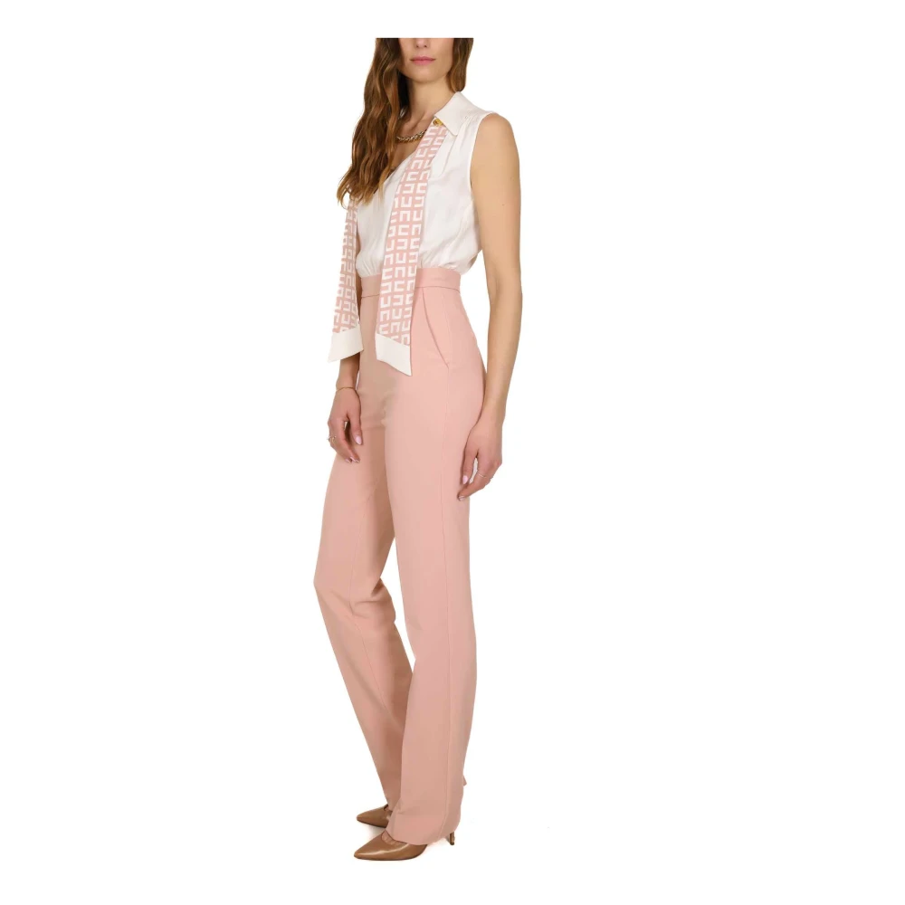 Elisabetta Franchi Roze Mouwloze Elegante Jumpsuit Pink Dames
