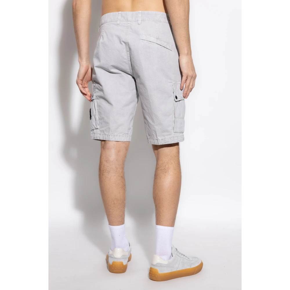 Stone Island Logo shorts Gray Heren