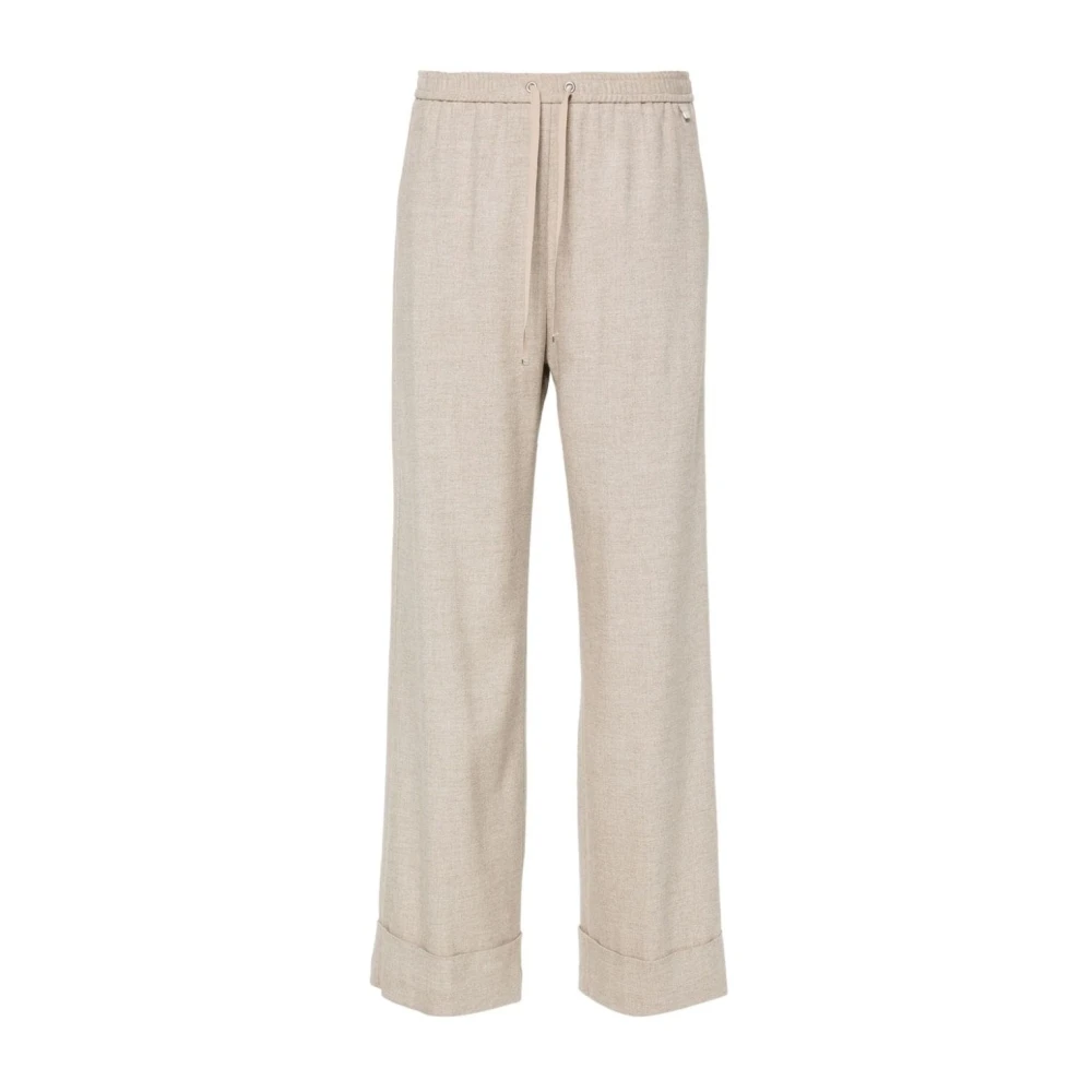 Herno Beige Broek met Elastische Taille Beige Dames