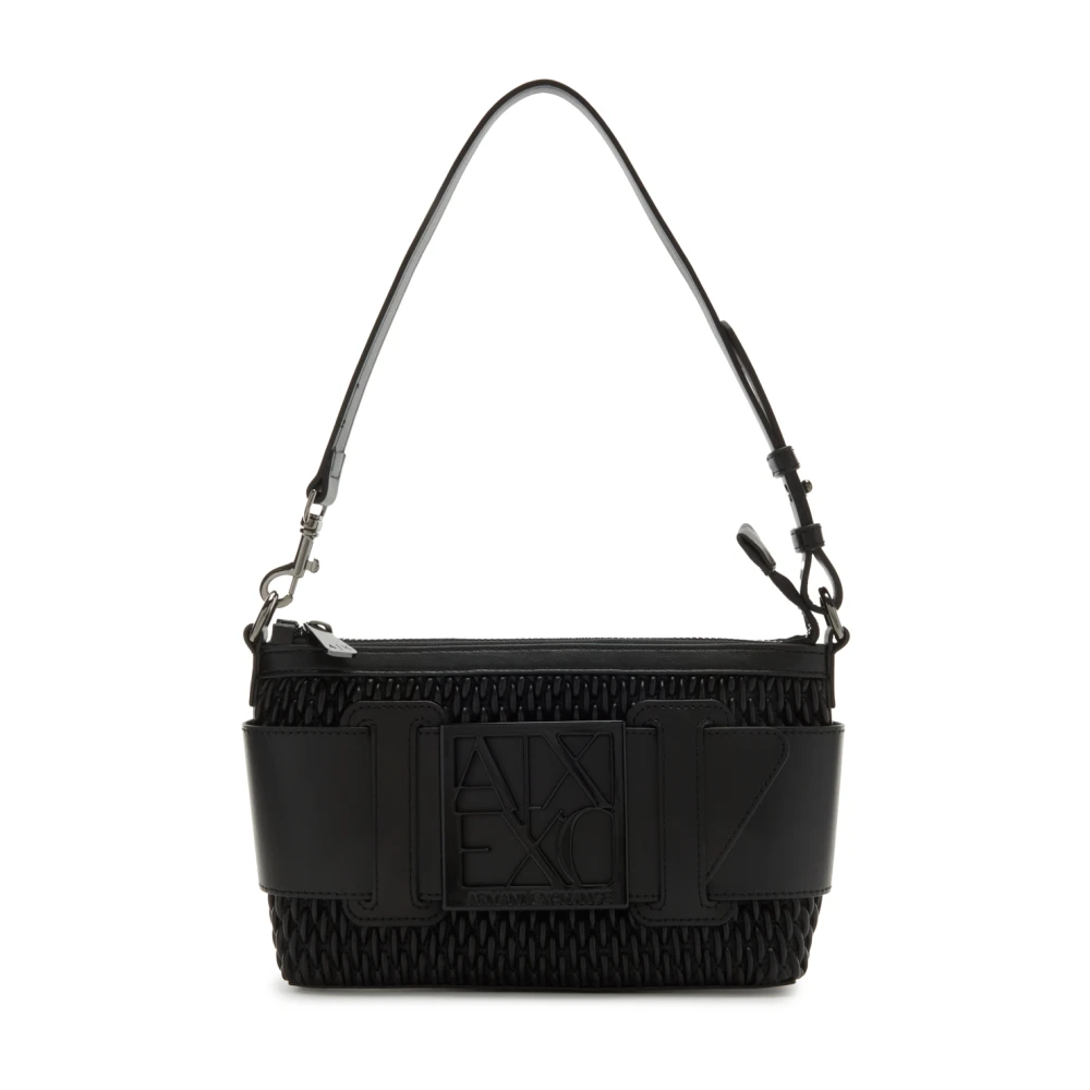 Armani Exchange Women's Black Shoulder Bag Stylish Compact Practical