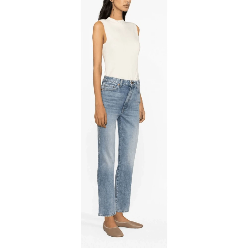 Khaite Stonewashed Straight-Leg Jeans Blue Dames