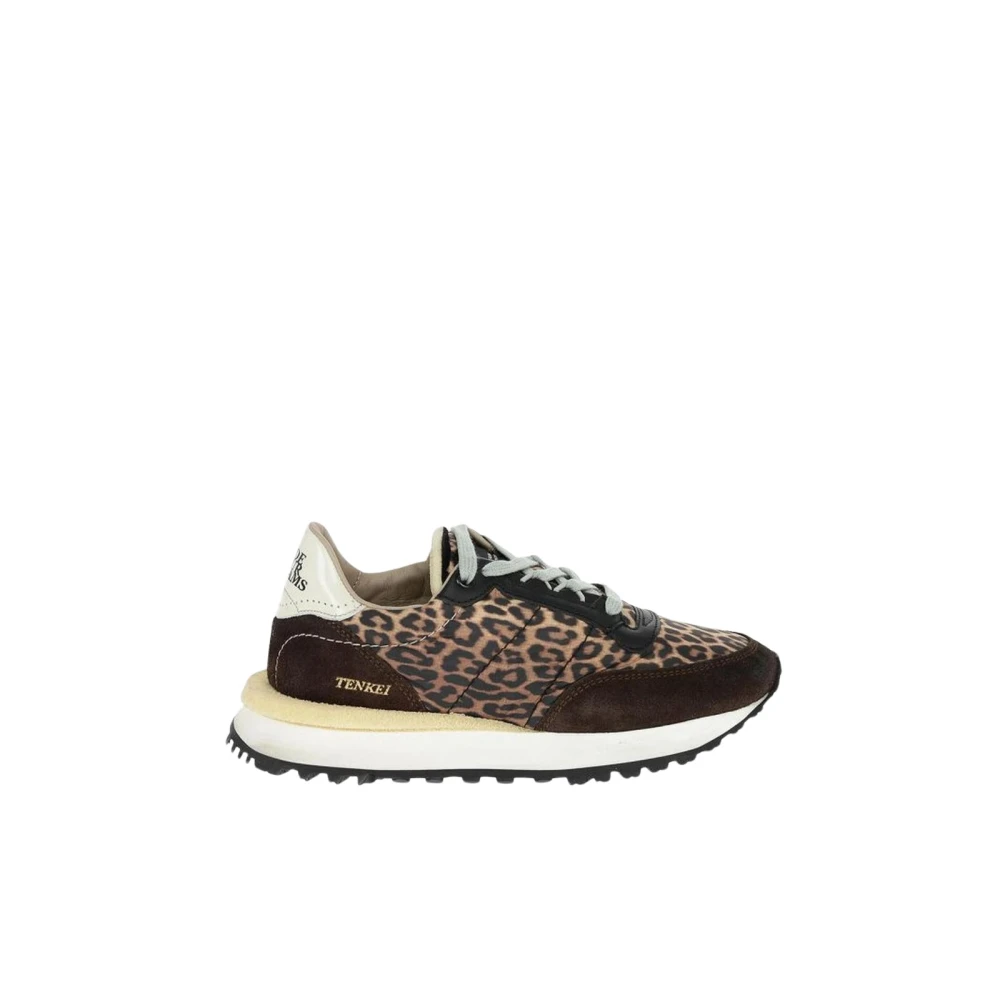 Hidnander Leren Lage Sneakers Dames Schoenen Bruin