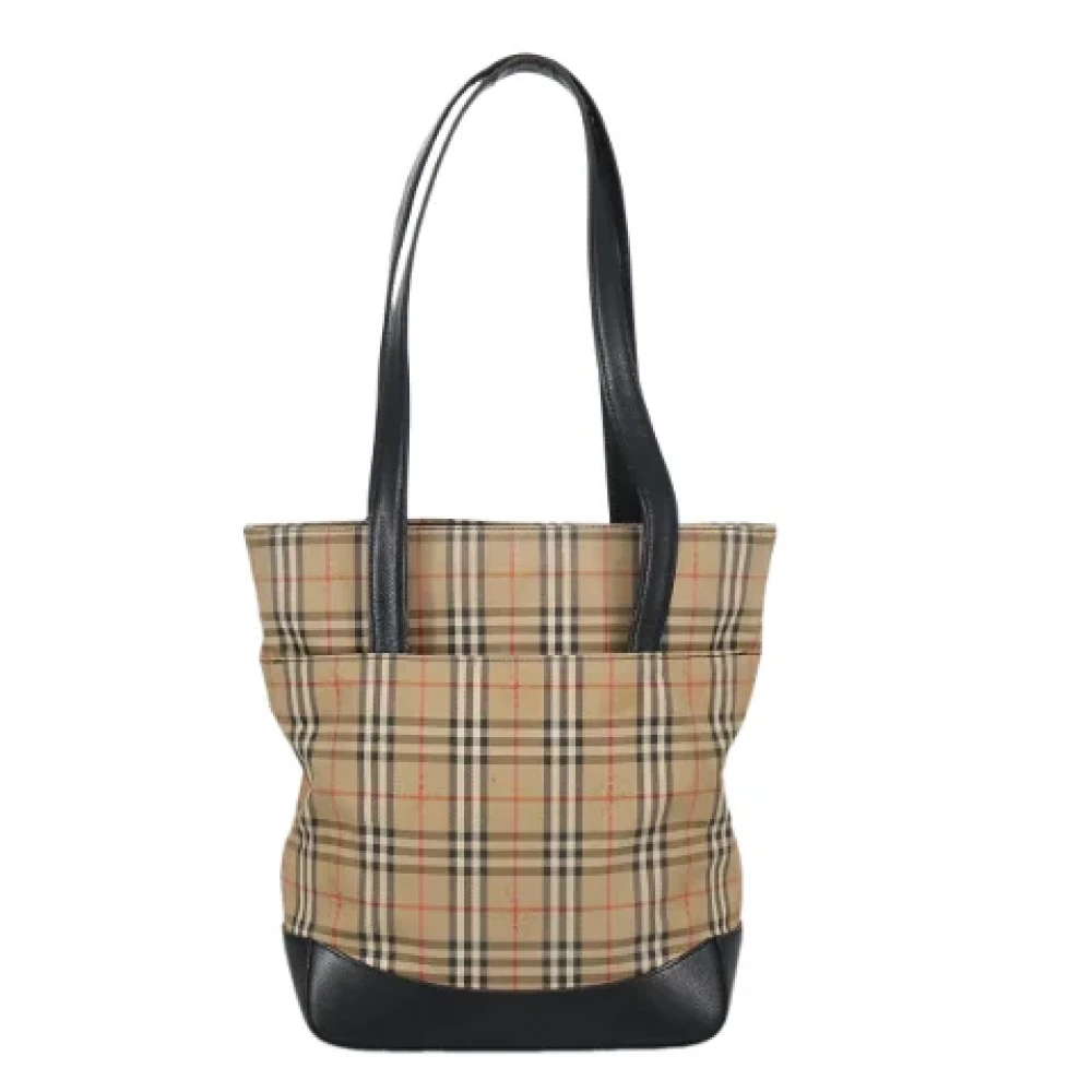 Burberry Vintage Pre-owned Canvas shoulder-bags Beige Dames