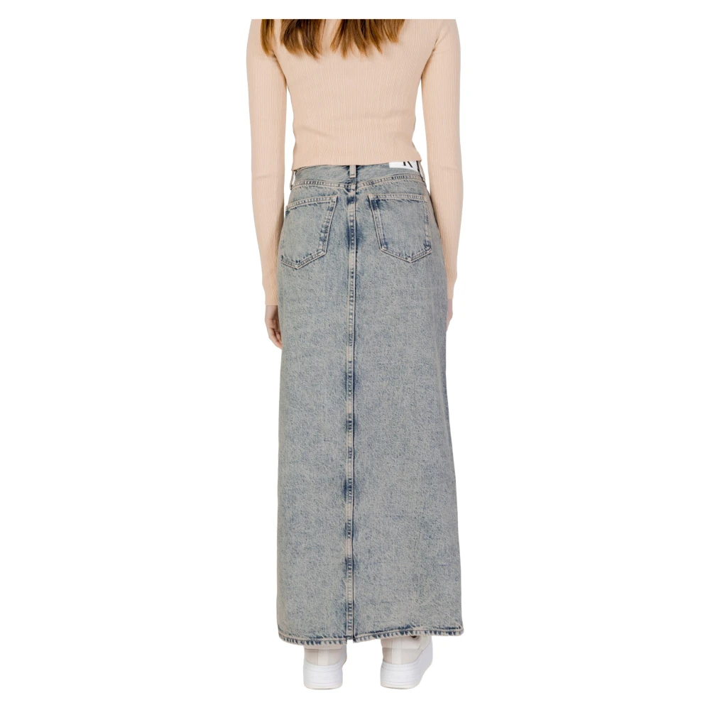 Calvin Klein Jeans Hoge taille spijkerrok blauw Blue Dames