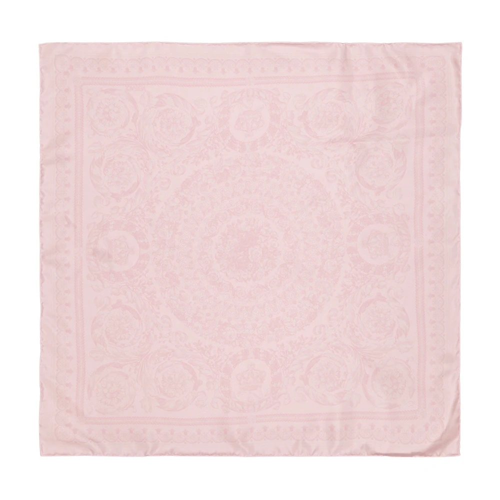 Versace Zijden Barocco Vierkante Foulard Pink Unisex