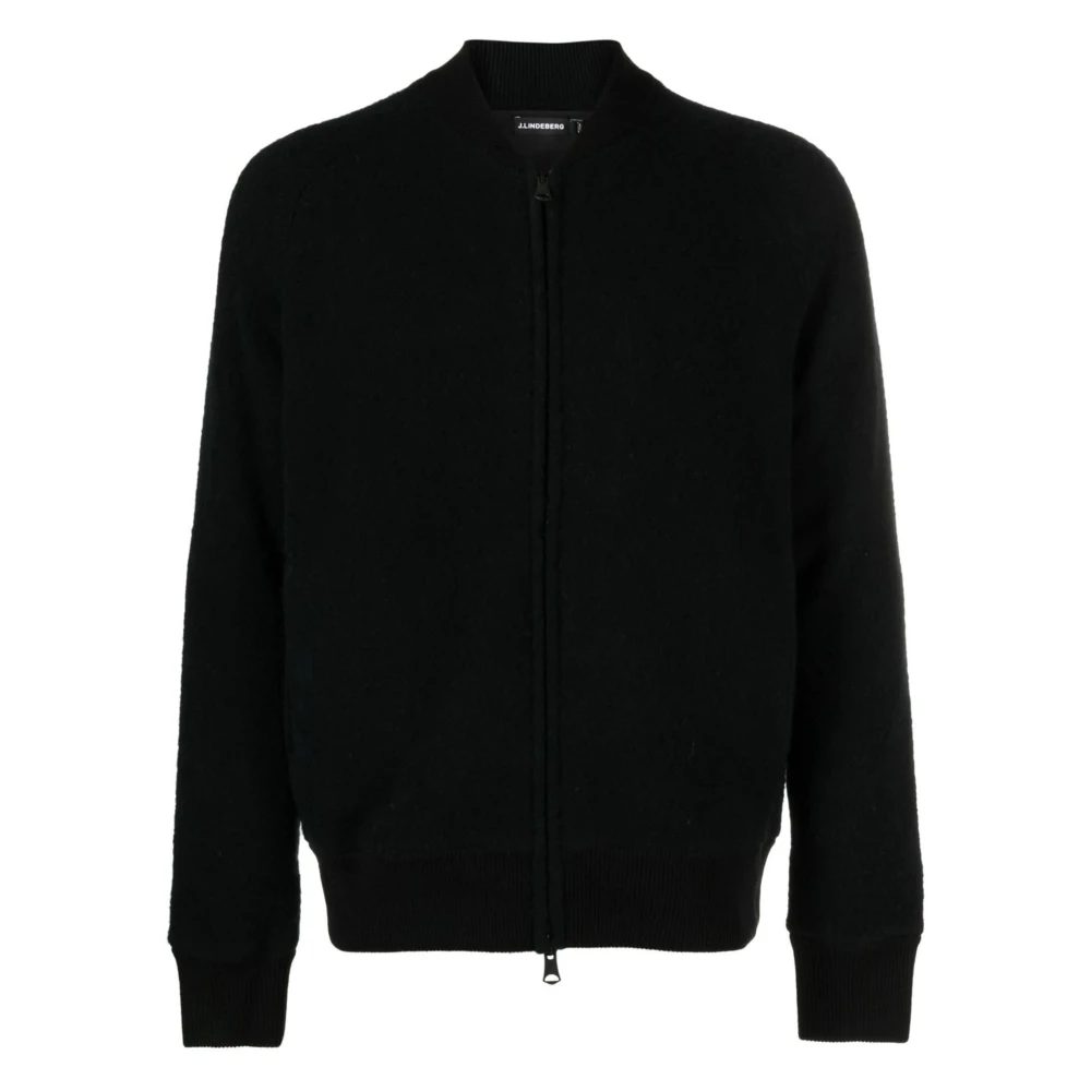 J.lindeberg Black Cardigans, Male, Xl, Full Zip Casual Jumper
