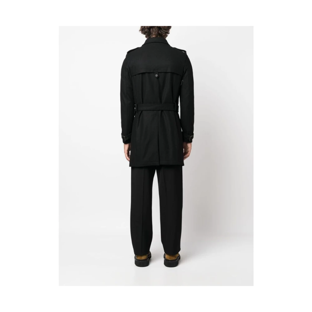 Reveres 1949 Zwarte Wollen Regenjas Black Heren