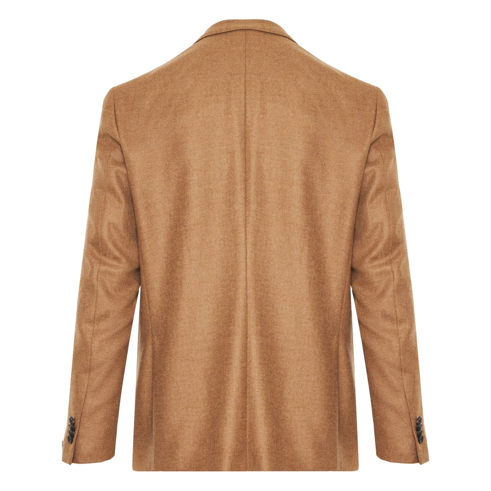 Corneliani Wol Kasjmier Jas Drop 7 Beige Heren