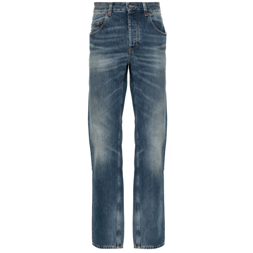 Saint Laurent Donkere Baggy Slim-fit Jeans Blue Heren