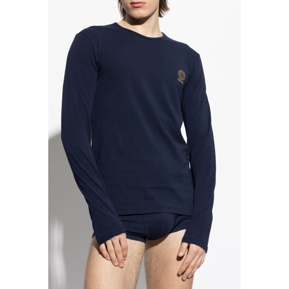 Versace Lange mouw hemd Blue Heren