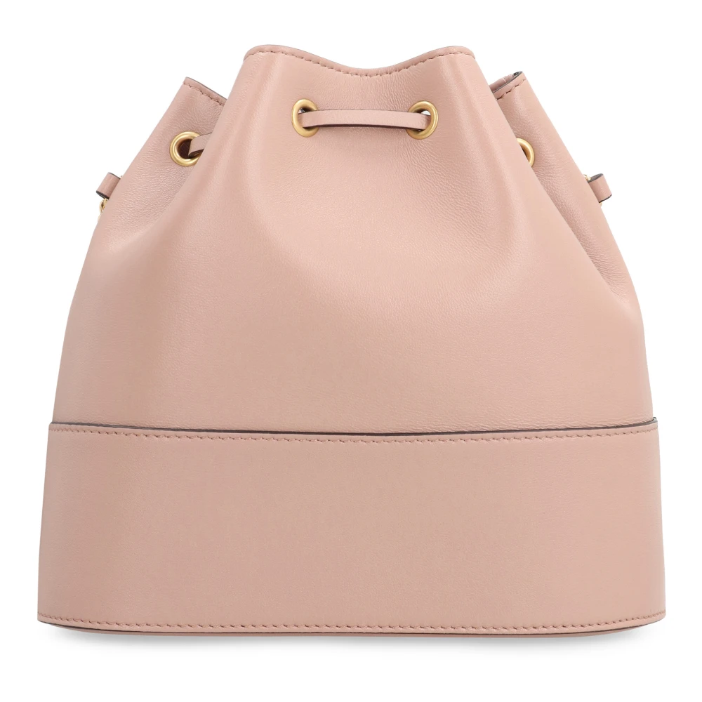 Valentino VLogo Signature Leren bucket tas Black Dames
