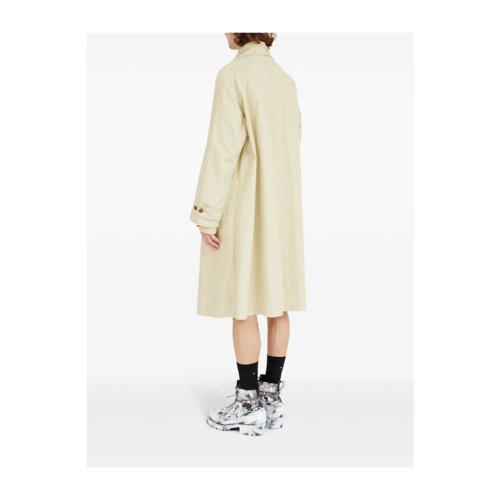 Maison Margiela Beige Katoenen Trenchcoat met Overhemdvoering Beige Heren