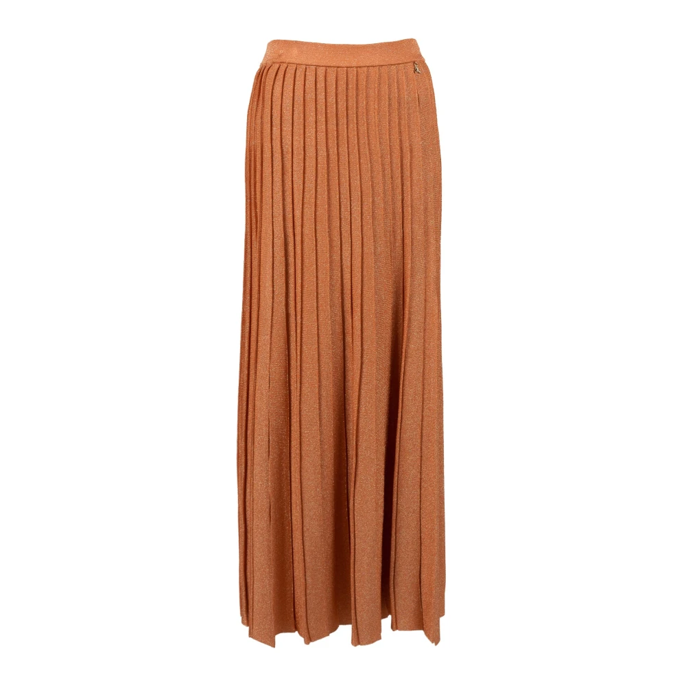Patrizia Pepe Femme Orange Jupes, Taille: 36 Fr Jupe Plissée En Fil Métallique