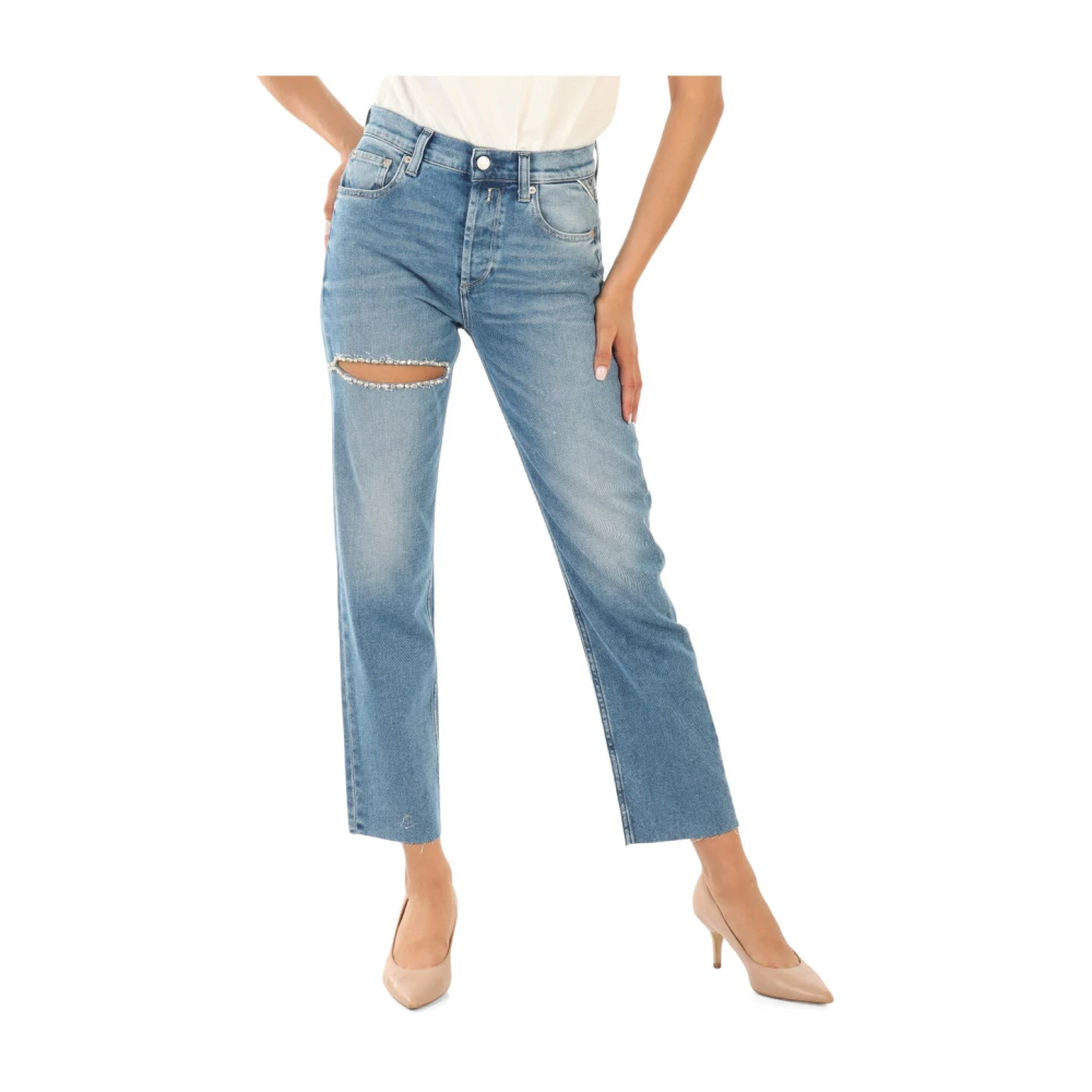 Replay Maijke Straight High Rise Fit Jeans Blue Dames