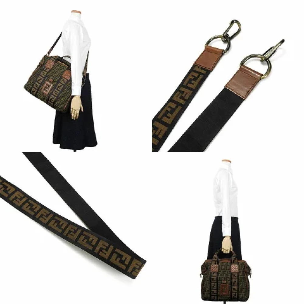 Fendi Vintage Pre-owned Canvas handbags Brown Dames