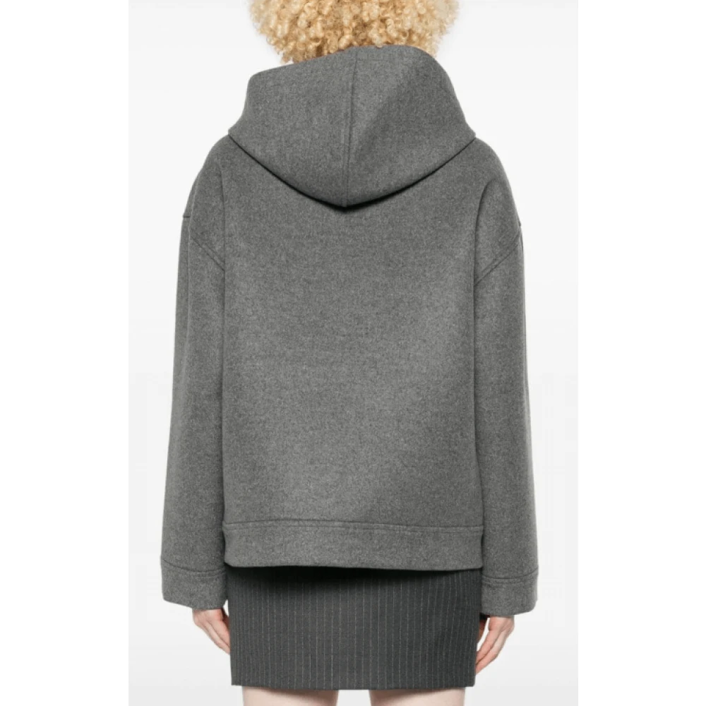 Valentino Oversized VLogo Signature Wollen Jas Gray Dames