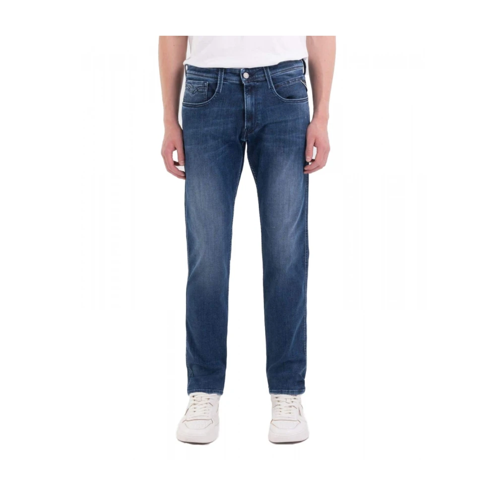 Replay Slim Fit Donkere Denim Jeans Anbass Blue Heren