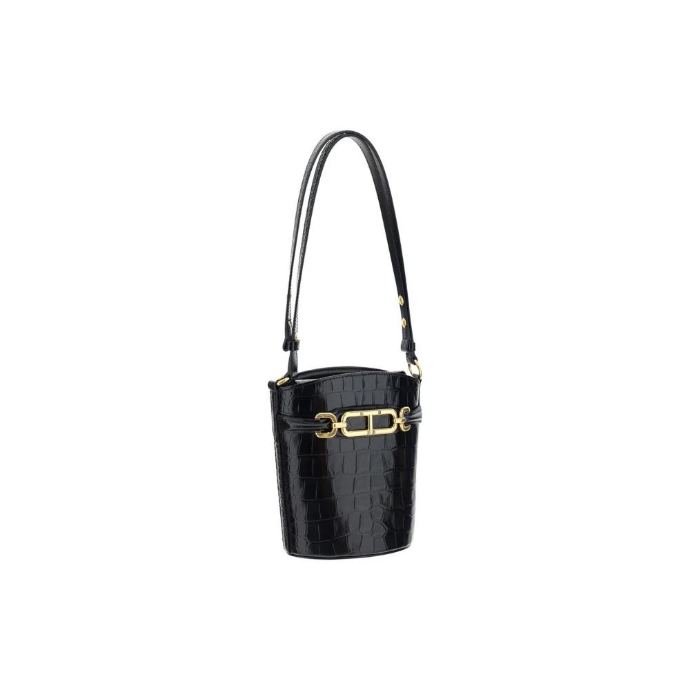 Tom Ford Stijlvolle Bucket Bag met Trekkoordsluiting Black Dames