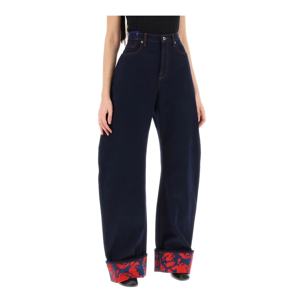 Burberry Wide Trousers Blue Dames