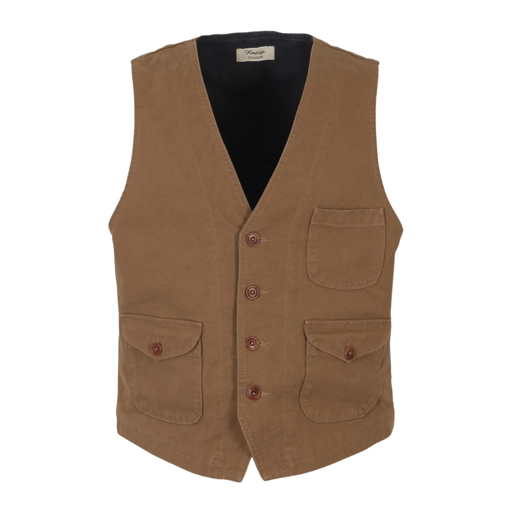 Tela Genova Stijlvolle Gabardine Jas Brown Heren