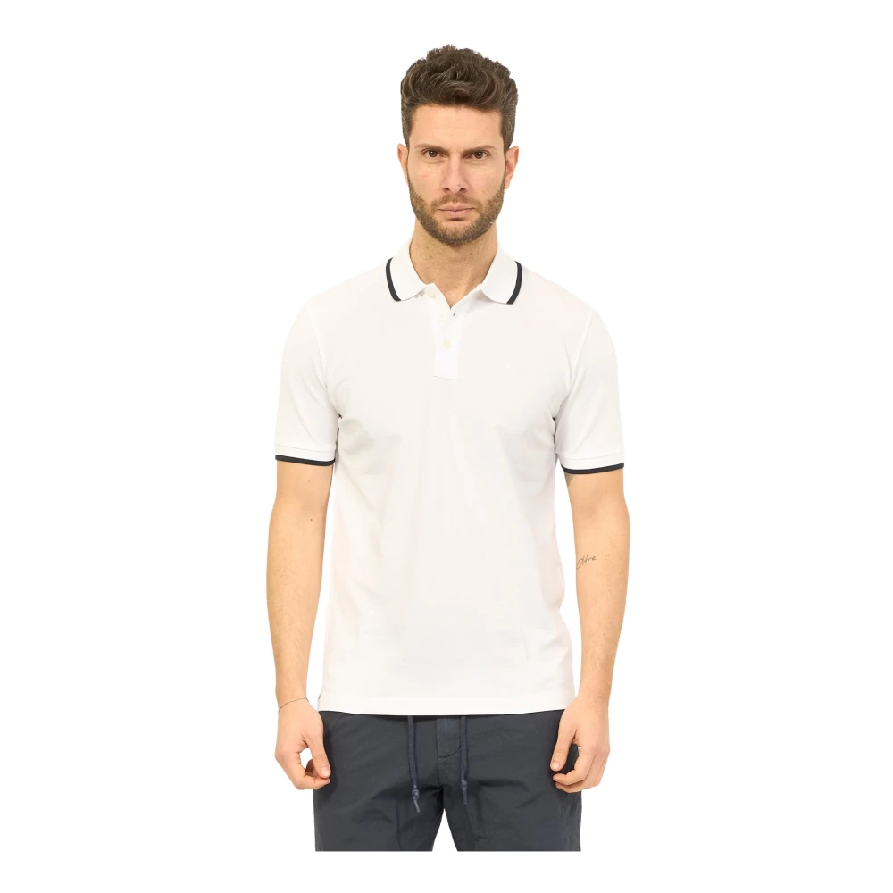 Boss Witte Gestreepte Polo Parlay White Heren