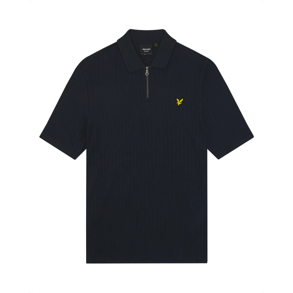 Lyle & Scott Gestreept Polo Shirt met Textuur Blue Heren
