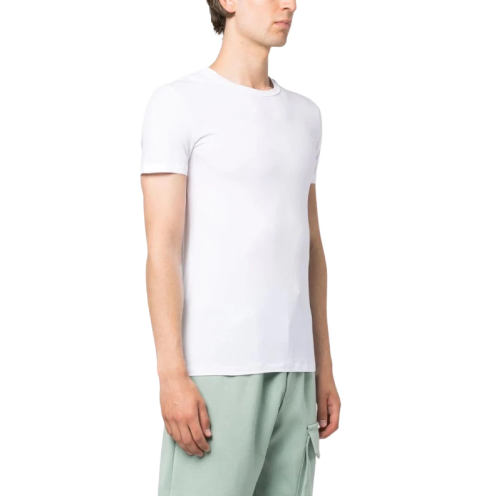 Ermenegildo Zegna Slim Fit Stretch Katoenen T-Shirt White Heren