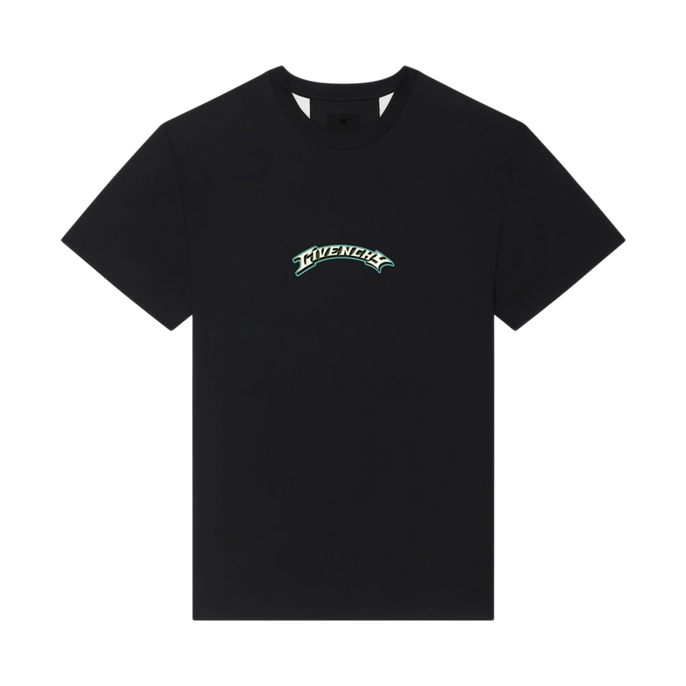Givenchy Zwarte Crew Neck T-shirts en Polos met Handtekeningprint Black Heren